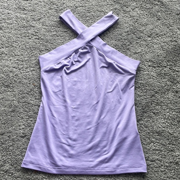 NEW! Lavender criss cross neck top - Picture 1 of 2